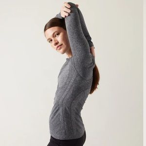 Athleta Grey Momentum Seamless Heather Top
